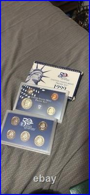 02 01 00 99 98 97 96 95 United States mint proof sets, Includes Silver Mint