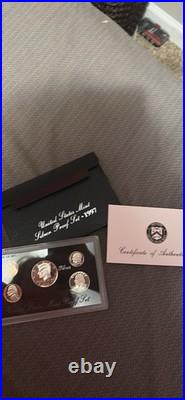 02 01 00 99 98 97 96 95 United States mint proof sets, Includes Silver Mint