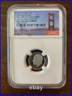 10-Coin Set 2019 S Silver Proof Set First Day of Issue PF70 Ultra Cameo 10-Coin Set 2019 S Silver Proof Set First Day of Issue PF70 Ultra Cameo