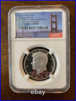 10-Coin Set 2019 S Silver Proof Set First Day of Issue PF70 Ultra Cameo 10-Coin Set 2019 S Silver Proof Set First Day of Issue PF70 Ultra Cameo
