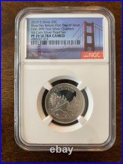 10-Coin Set 2019 S Silver Proof Set First Day of Issue PF70 Ultra Cameo 10-Coin Set 2019 S Silver Proof Set First Day of Issue PF70 Ultra Cameo
