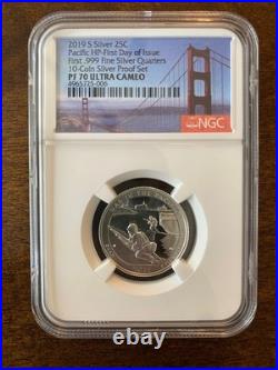 10-Coin Set 2019 S Silver Proof Set First Day of Issue PF70 Ultra Cameo 10-Coin Set 2019 S Silver Proof Set First Day of Issue PF70 Ultra Cameo