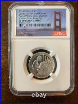 10-Coin Set 2019 S Silver Proof Set First Day of Issue PF70 Ultra Cameo 10-Coin Set 2019 S Silver Proof Set First Day of Issue PF70 Ultra Cameo
