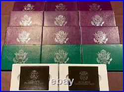 10 Proof Sets 5 Coin US Mint 1987888992939697 & 2 1989 Congressional withCOA