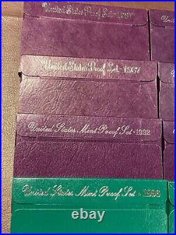 10 Proof Sets 5 Coin US Mint 1987888992939697 & 2 1989 Congressional withCOA