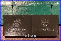 10 Proof Sets 5 Coin US Mint 1987888992939697 & 2 1989 Congressional withCOA