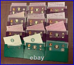 10 Proof Sets 5 Coin US Mint 1987888992939697 & 2 1989 Congressional withCOA