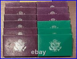 10 Proof Sets 5 Coin US Mint 1987888992939697 & 2 1989 Congressional withCOA