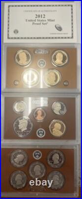 12 Complete Years-United States Mint Silver Proof Sets WithCOA