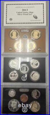 12 Complete Years-United States Mint Silver Proof Sets WithCOA