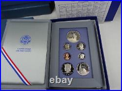 (14) 1986 & 1987 US Mint Prestige Proof Sets Silver Dollars Box & COA 91 Coins