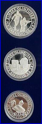 15 Silver Proof Coins Set Sarajevo 1984 Olympic Games Mint Box COA