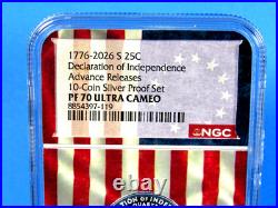 1776-2026 S, 5-Coin, Silver Proof Set, Quarters Only NGC Pf 70 UCam Advance Rel