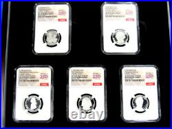 1776-2026 S, 5-Coin, Silver Proof Set, Quarters Only NGC Pf 70 UCam, FDOI, 250