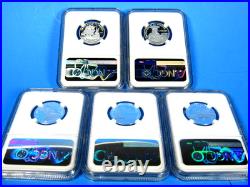 1776-2026 S, 5-Coin, Silver Proof Set, Quarters Only NGC Pf 70 UCam, FDOI, 250