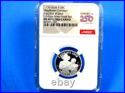 1776-2026 S, 5-Coin, Silver Proof Set, Quarters Only NGC Pf 70 UCam, FDOI, 250