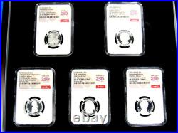 1776-2026 S, 5-Coin, Silver Proof Set, Quarters Only NGC Pf 70 UCam, FDOI, 250