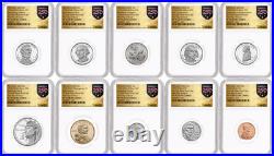 1776-2026 US Mint Complete 10 Coin Silver Proof Set NGC PF70 FDOI Gold 2