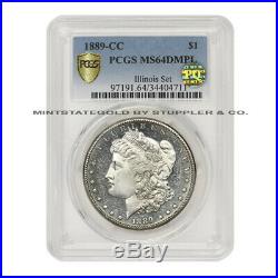 1889-CC $1 Silver Morgan PCGS MS64DMPL PQ Illinois Set Deep Mirror Proof Like