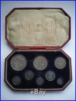 1911 ROYAL MINT KING GEORGE V SILVER PROOF 8 COIN SET Halfcrown to Maundy Penny