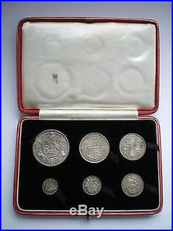 1927 6 COIN SILVER PROOF YEAR SET WITH WREATH CROWN AND RARE THREEPENCE 3d