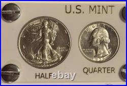 1935 5 Coin US Mint Year Set White Capital Holder Gem BU Coins