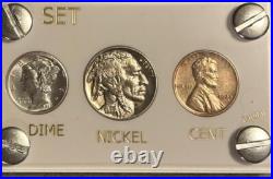1935 5 Coin US Mint Year Set White Capital Holder Gem BU Coins