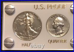 1938 US Mint Silver PROOF Set Gem Coins White Capital Holder