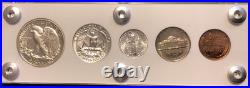 1938 US Mint Silver PROOF Set Gem Coins White Capital Holder