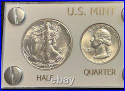 1939 Silver US Mint Year Set Gem BU Coins White Capital Holder Display Box