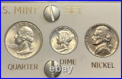 1939 Silver US Mint Year Set Gem BU Coins White Capital Holder Display Box