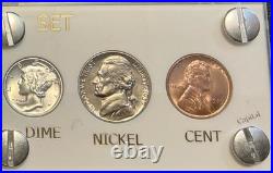 1939 Silver US Mint Year Set Gem BU Coins White Capital Holder Display Box