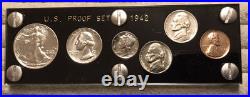 1942 6 Coin US Mint PROOF Set Gem Coins in Black Capital Holder