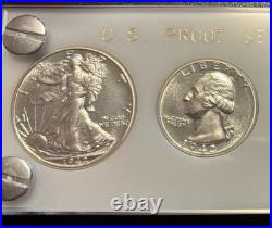 1942 6 Coin US Mint PROOF Set Gem Coins in White Capital Holder Display Box