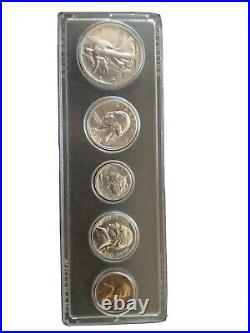1942 Us Silver Proof Set 5 Coins Plastic Holder (eb1009907)
