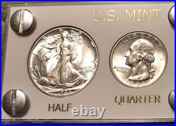 1944 5 Coin Silver US Mint Year Set Gem Coins White Capital Holder Display Box 1944 5 Coin Silver US Mint Year Set Gem Coins White Capital Holder Display Box