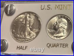 1944 5 Coin Silver US Mint Year Set Gem Coins White Capital Holder Display Box