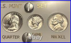 1944 5 Coin Silver US Mint Year Set Gem Coins White Capital Holder Display Box