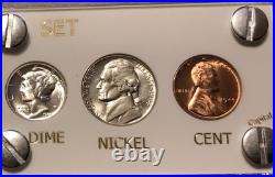 1944 5 Coin Silver US Mint Year Set Gem Coins White Capital Holder Display Box 1944 5 Coin Silver US Mint Year Set Gem Coins White Capital Holder Display Box
