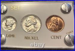 1944 5 Coin Silver US Mint Year Set Gem Coins White Capital Holder Display Box