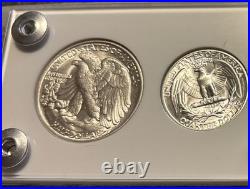 1944 5 Coin Silver US Mint Year Set Gem Coins White Capital Holder Display Box