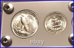 1944 5 Coin Silver US Mint Year Set Gem Coins White Capital Holder Display Box 1944 5 Coin Silver US Mint Year Set Gem Coins White Capital Holder Display Box