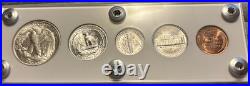 1944 5 Coin Silver US Mint Year Set Gem Coins White Capital Holder Display Box