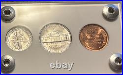 1944 5 Coin Silver US Mint Year Set Gem Coins White Capital Holder Display Box