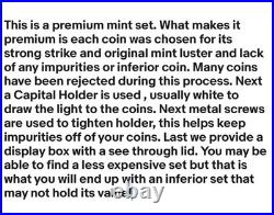 1944 5 Coin Silver US Mint Year Set Gem Coins White Capital Holder Display Box
