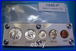 1946 MINT SILVER SET U. S. COINS LUSTROUS CHOICE to GEM BRILLIANT UNCIRCULATED