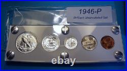 1946 MINT SILVER SET U. S. COINS LUSTROUS CHOICE to GEM BRILLIANT UNCIRCULATED