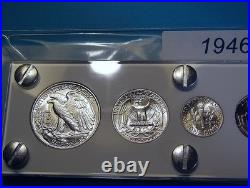 1946 MINT SILVER SET U. S. COINS LUSTROUS CHOICE to GEM BRILLIANT UNCIRCULATED