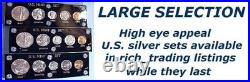 1947-D MINT SILVER SET U. S. COINS LUSTROUS CHOICE to GEM BRILLIANT UNCIRCULATED