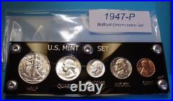 1947 MINT SILVER SET of U. S. COINS LUSTROUS CHOICE to GEM BRILLIANT UNCIRCULATED 1947 MINT SILVER SET of U. S. COINS LUSTROUS CHOICE to GEM BRILLIANT UNCIRCULATED